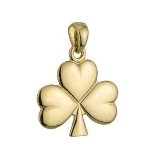 14k Gold Medium Shamrock Pendant Pendant ONLY Irish Made Jewelry
