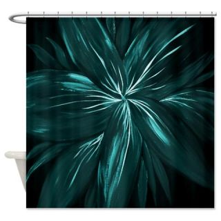  Teal Floral Abstract Shower Curtain