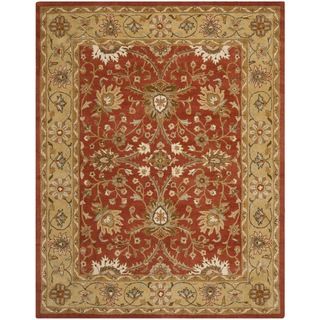 Handmade Kerman Rust/ Gold Wool Rug (96 X 136)