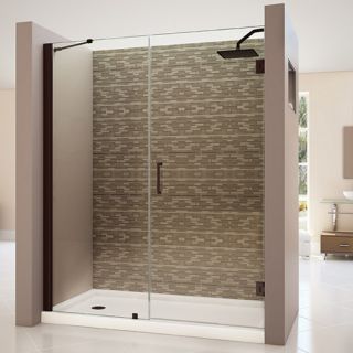 Dreamline SHDR2051721006 Frameless Shower Door, 51 to 52 Unidoor Hinged, Clear 3/8 Glass Oil Rubbed Bronze