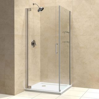 Dreamline SHEN413030104 Shower Enclosure, 30 by 30 Elegance Frameless Pivot, Clear 3/8 Glass Brushed Nickel