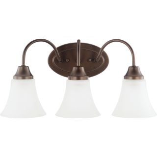 Holman 3 light Bell Metal Bronze Wall/bath Vanity With Satin Etched Glass