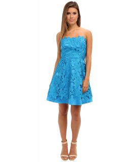 Adrianna Papell Strapless A Line Party Dress Womens Dress (Blue)