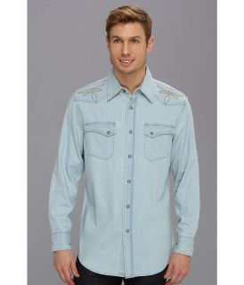 Pendleton Fitted L/S Gambler Denim Shirt Mens Long Sleeve Button Up (Blue)
