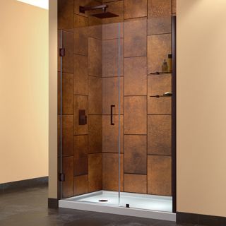 Dreamline SHDR20507210S06 Frameless Shower Door, 50 to 51 Unidoor Hinged, Clear 3/8 Glass Oil Rubbed Bronze