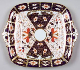 Royal Crown Derby Traditional Imari Square Handled Cake Plate, Fine China Dinner