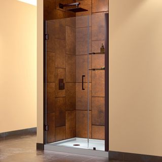 Dreamline SHDR20377210S06 Frameless Shower Door, 37 to 38 Unidoor Hinged, Clear 3/8 Glass Oil Rubbed Bronze