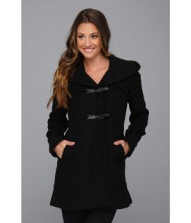 Jessica Simpson Braided Wool Duffel Coat Womens Coat (Black)
