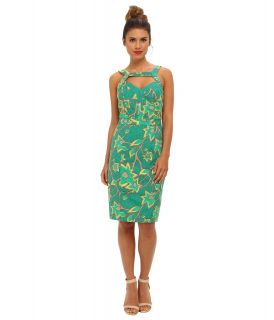 Muse Cut Out Front Fitted Sheath Dress Womens Dress (Green)