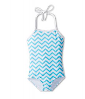 Toobydoo Swimsuit Chevron Girls Swimsuits One Piece (Blue)