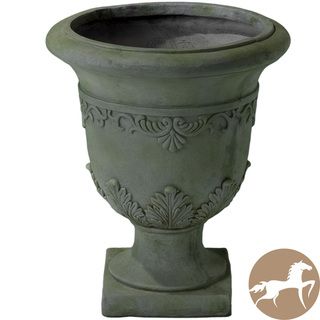 Christopher Knight Home Moroccan 20 inch Grey With Green Moss Urn Planter