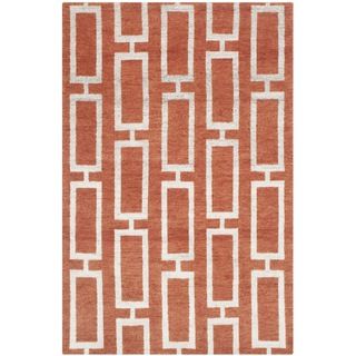 Safavieh Hand knotted Stone Wash Rust Wool/ Cotton Rug (5 X 8)