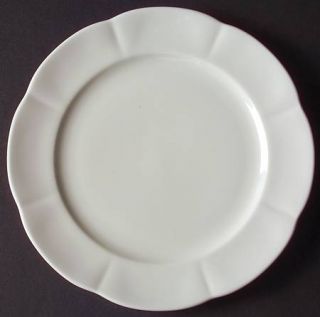 Block China Windsor Bone Salad Plate, Fine China Dinnerware   All White,Scallope