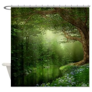  Summer Forest River Shower Curtain