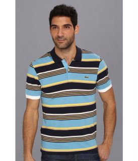 Lacoste LVE Short Sleeve Multicolor Stripe Pique Polo Mens Short Sleeve Knit (Multi)