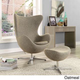 Glove Wool 2 piece Lounge Chair And Ottoman Set