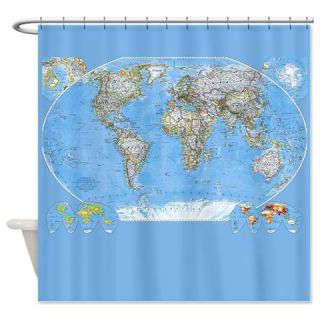  Map of the World Shower Curtain