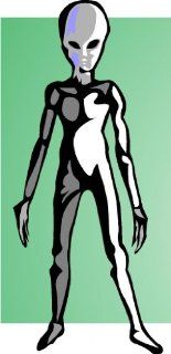 15" wide Alien standing. Printed vinyl decal sticker for any smooth surface such as windows bumpers laptops or any smooth surface. 