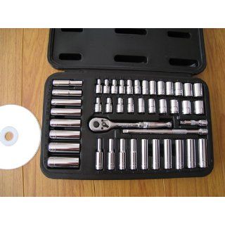 Advanced Tool Design Model  ATD 1200  44 Piece 1/4" Drive Chrome Socket Set, SAE and Metric In Blow Molded Case Automotive