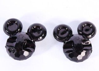 Bulk Package of Black Mickey Mouse or Teddy Bear Head Acrylic Beads. Package of Approximately 200 Pieces