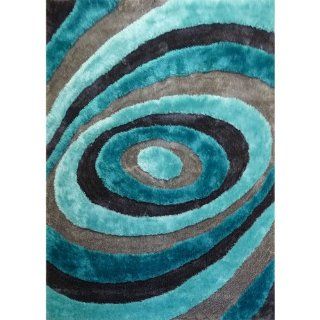 gray turquoise Modern Hand Carved Shag Area Rug approximately 1 inch thick Hand Tufted size 5' x 7'  