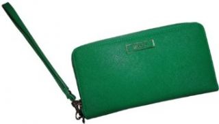 Women's DKNY Saffiano Leather Zip Around Wristlet Wallet Green