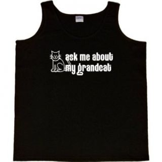 WOMENS TANK TOP  BLACK   SMALL   Ask Me About My Grandcat   Funny Cat Clothing