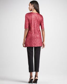 Eileen Fisher Long Sequined Tunic & Slim Ponte Pants, Petite