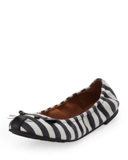MARC by Marc Jacobs Striped Mouse Scrunch Flat, Black/White