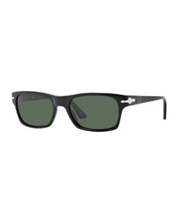 Persol Square Plastic Sunglasses, Black