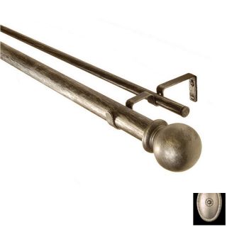BCL Drapery 86 in to 120 in Antique Silver Metal Double Curtain Rod