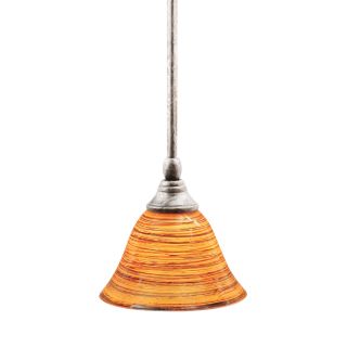 Brooster 7 in W Bronze Mini Pendant Light with Tinted Shade