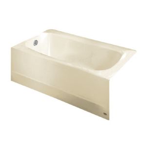 American Standard Cambridge 60 in L x 32 in W x 17.375 in H Linen Porcelain Enameled Steel Rectangular Skirted Bathtub with Left Hand Drain