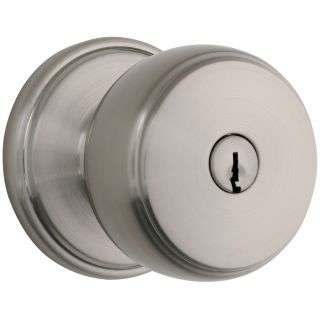 Brinks Home Security Classics Satin Nickel Round Residential Keyed Entry Door Knob