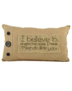 Believe In Angels' Pillow with Buttons   Throw Pillows
