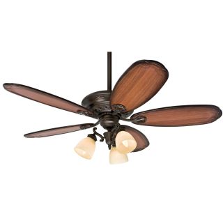 Prestige by Hunter Crown Park 54 in Tuscan Gold Downrod or Flush Mount Ceiling Fan with Light Kit