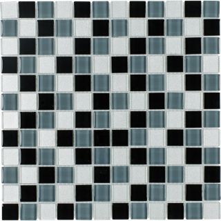 Elida Ceramica Charcoal Glass Mosaic Square Indoor/Outdoor Wall Tile (Common 12 in x 12 in; Actual 11.75 in x 11.75 in)