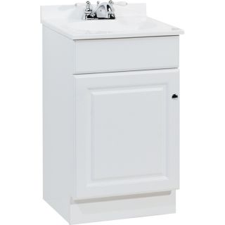 Project Source 19 in W x 17 in D White Intergral Single Sink Bathroom Vanity with Cultured Marble Top