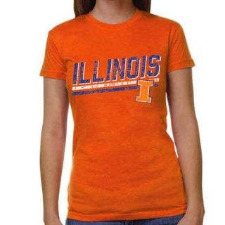 Illinois Fighting Illini Ladies Rising Bar Tri Blend T Shirt   Orange