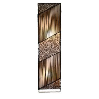 House of Asia Imports 59 in Dark Brown Indoor Floor Lamp with Fabric Shade