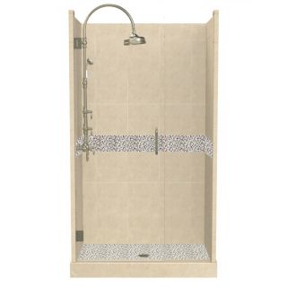 American Bath Factory Java 86 in H x 42 in W x 54 in L Medium with Accent Fiberglass and Plastic Wall Alcove Shower Kit