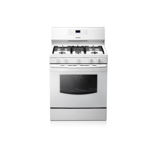 Samsung 30 in 5 Burner Freestanding 5.8 cu ft Self Cleaning Convection Gas Range (White)