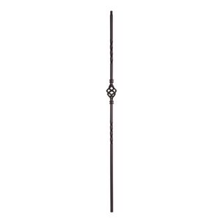 Crown Heritage Powder Coated Wrought Iron Single Basket Baluster (Common 44 in; Actual 44 in)