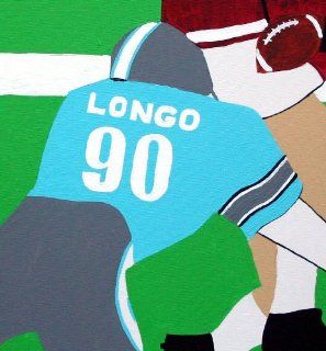 Personalized Football Canvas Wall Art, Hand Painted Original Art, Perfect Christmas Gift For Boys Room Decor, See Below To Speed Delivery   Childrens Wall Decor