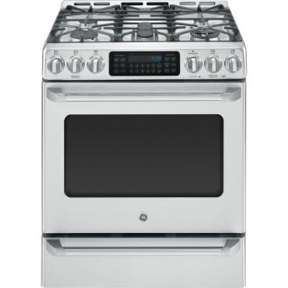 GE Cafe 5 Burner Freestanding 5.4 cu ft Self Cleaning Convection Gas Range (Stainless Steel) (Common 30 in; Actual 30 in)