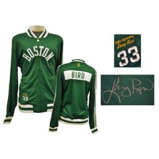 Larry Bird Boston Celtics Autographed Green Warm Up Jacket