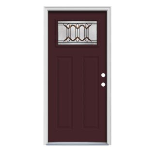 ReliaBilt Craftsman 1 Lite Prehung Inswing Steel Entry Door Prehung (Common 80 in x 32 in; Actual 81.75 in x 33.5 in)