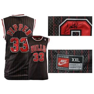 Scottie Pippen Chicago Bulls Autographed Nike Hardwood Classic Black Jersey