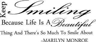 #2 Keep smiling because life is a beautiful thing and there's so much to smile about Marilyn Monroe wall art wall sayings   Wall Banners