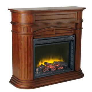 Pleasant Hearth 46 in W 4,600 BTU Chestnut Wood and Metal Wall Mount Electric Fireplace with Thermostat and Remote Control
